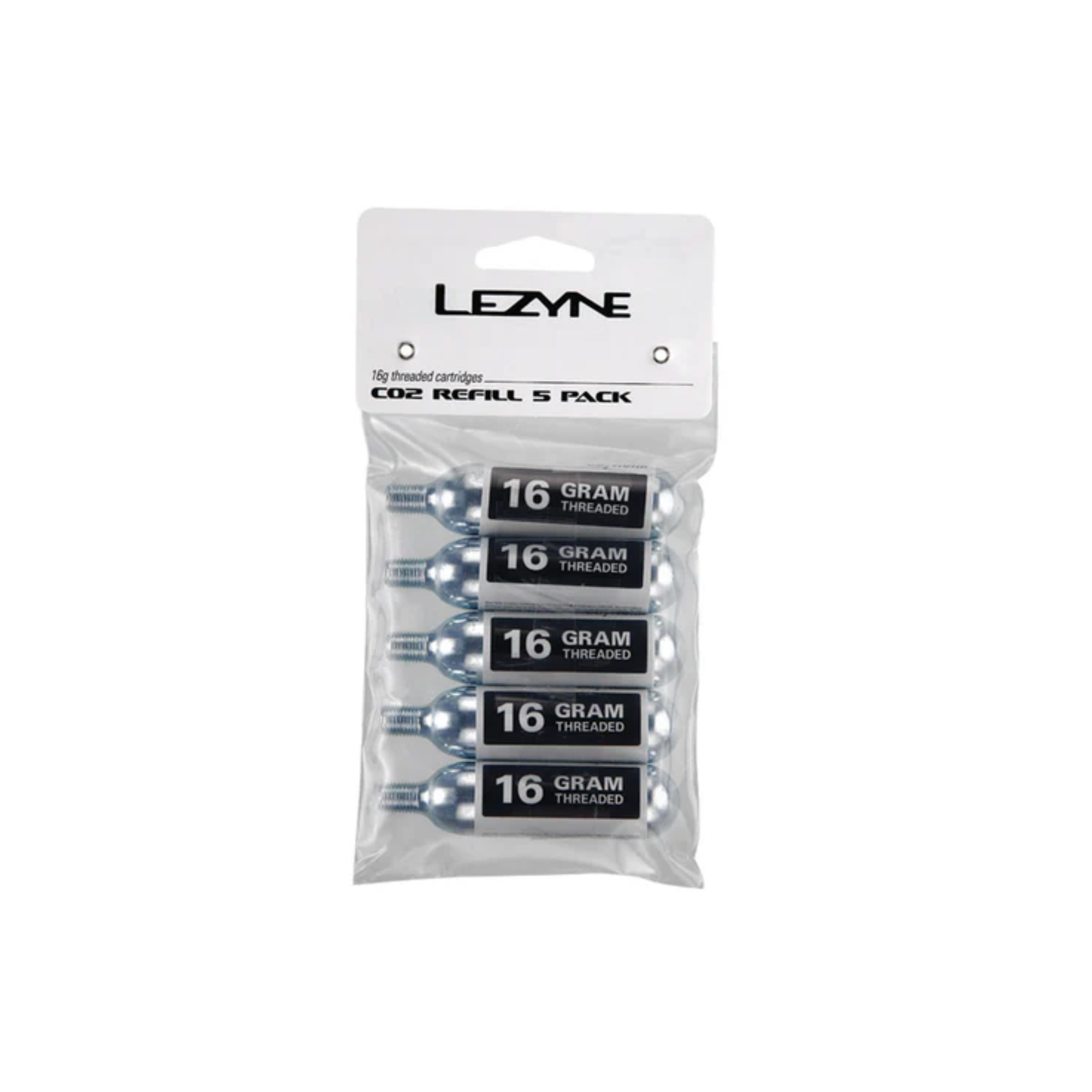 Lezyne CO2 bombica 16 g – paket 5 kosov za hitro napihovanje kolesarskih plaščev | sportR.si