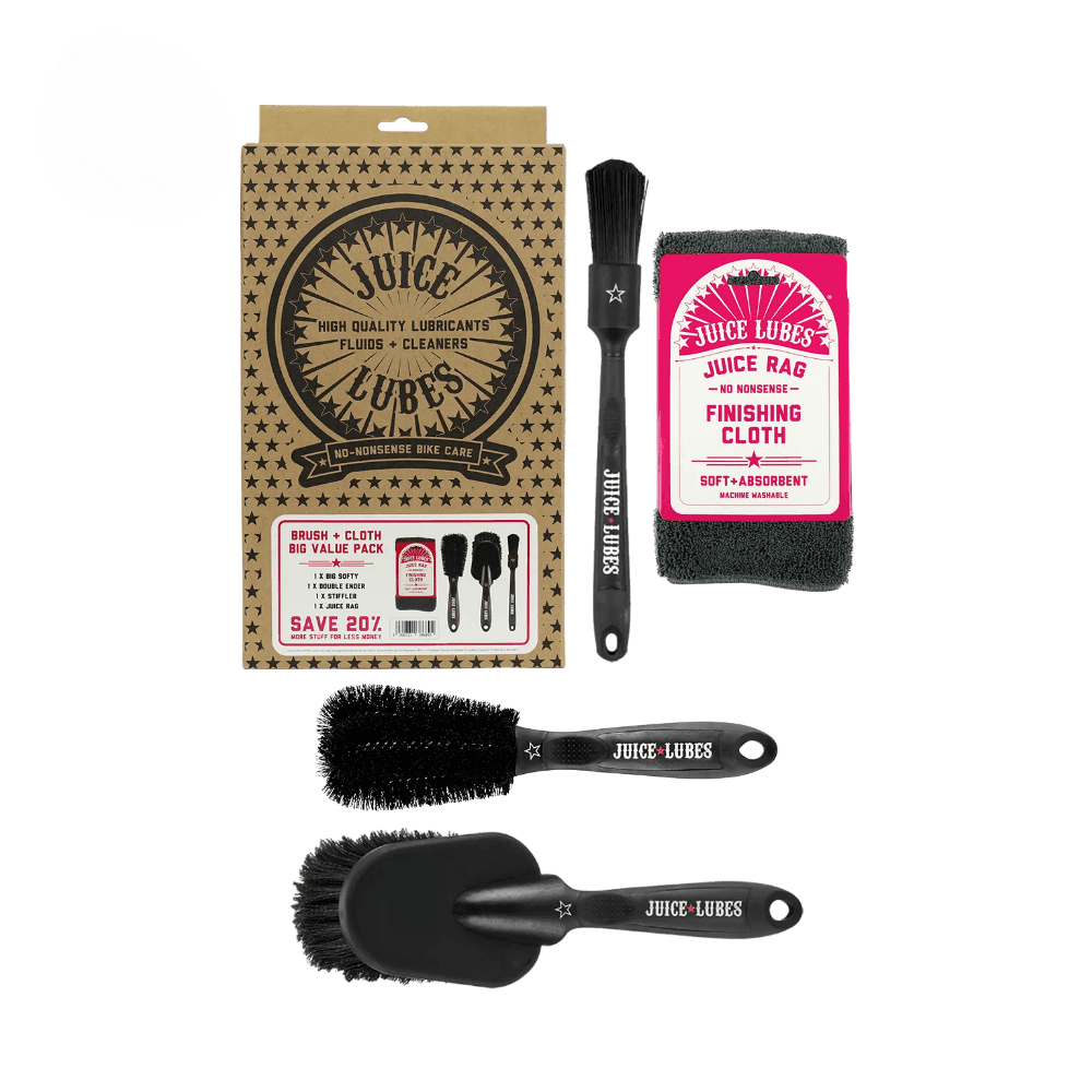 Juice Lubes 3 X BRUSH & CLOTH paket – kakovostna kolesarska oprema in izdelki za vrhunsko izkušnjo